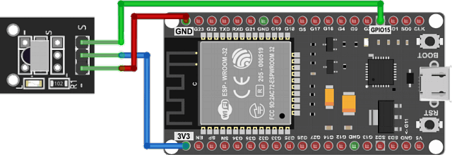 schema zapojeni - ESP32 a IR KY-022