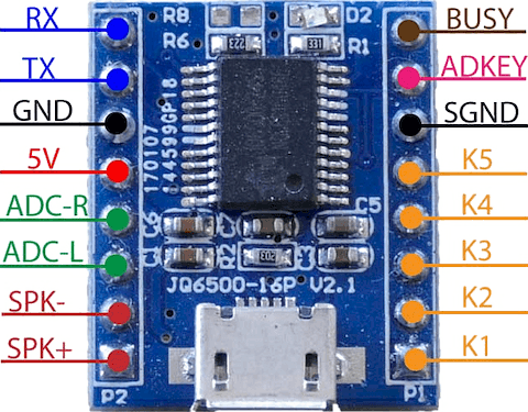 JQ6500 - pinout