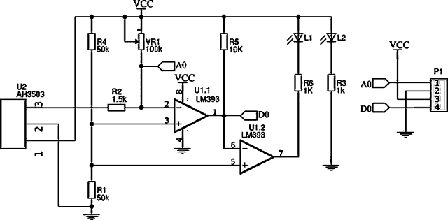 Hall sensor KY024-Diagram