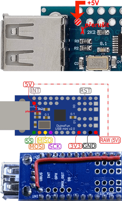 úprava USB Host Shield Mini