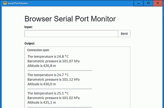 Sensor BMP180 - result